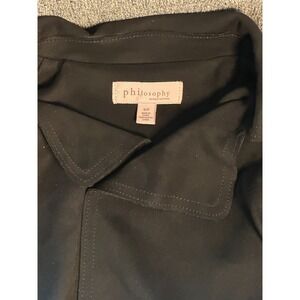 Philosophy Faux Suede Open Moto Jacket Zip Pockets Small Black Republic Clothing